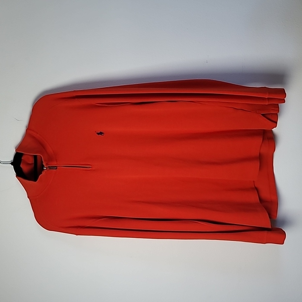 Polo Ralph Lauren Men’s Quarter Zip Pullover XL Orange Long Sleeve Sweater